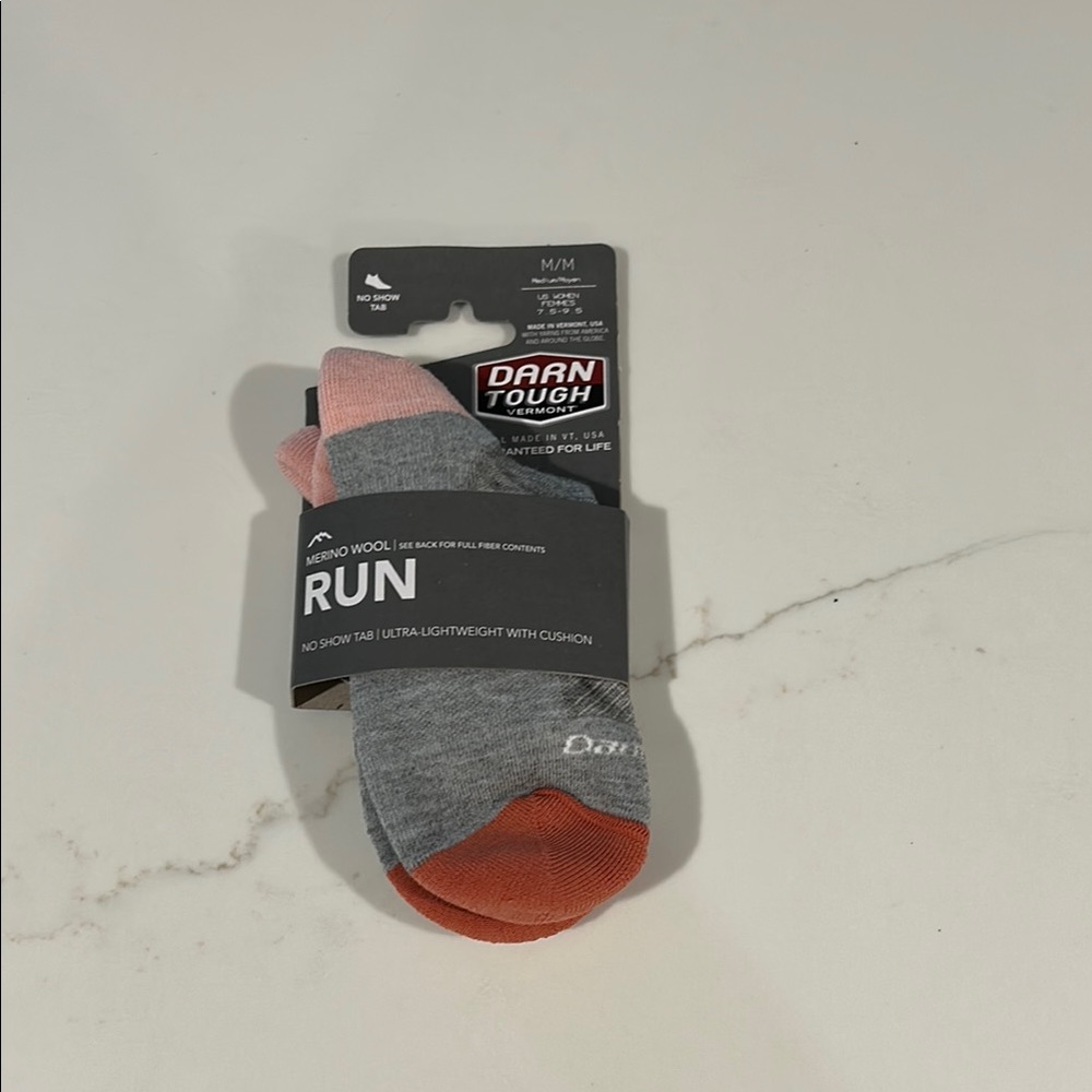 COPY - Gray and Pink Performance Running Socks